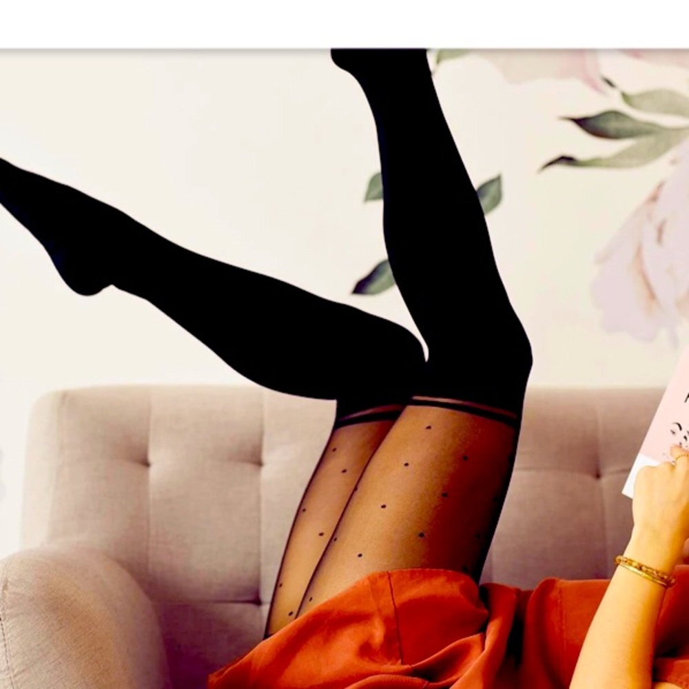 Rachel over the knee polka dot tights